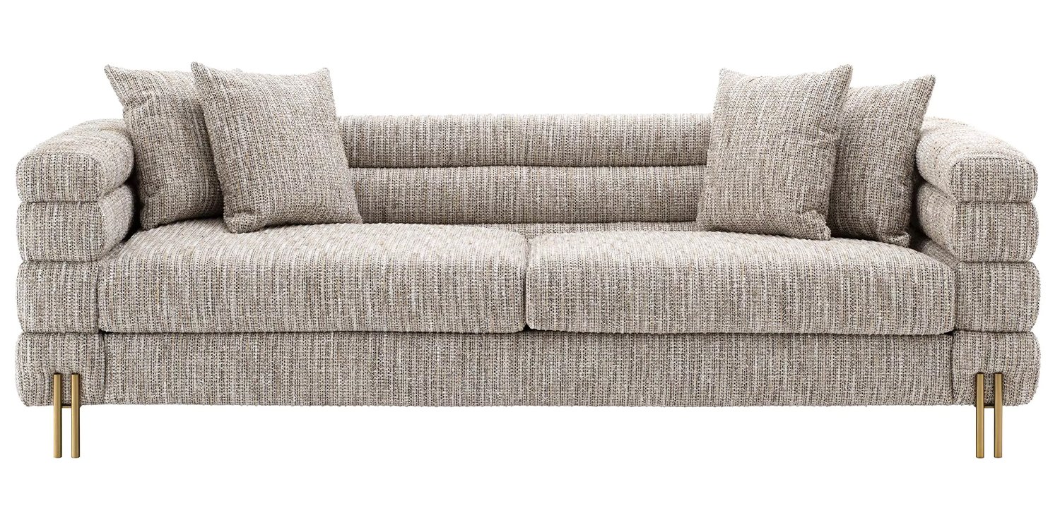 Диван Eichholtz Sofa York Бежево-серый Латунь - фото №1