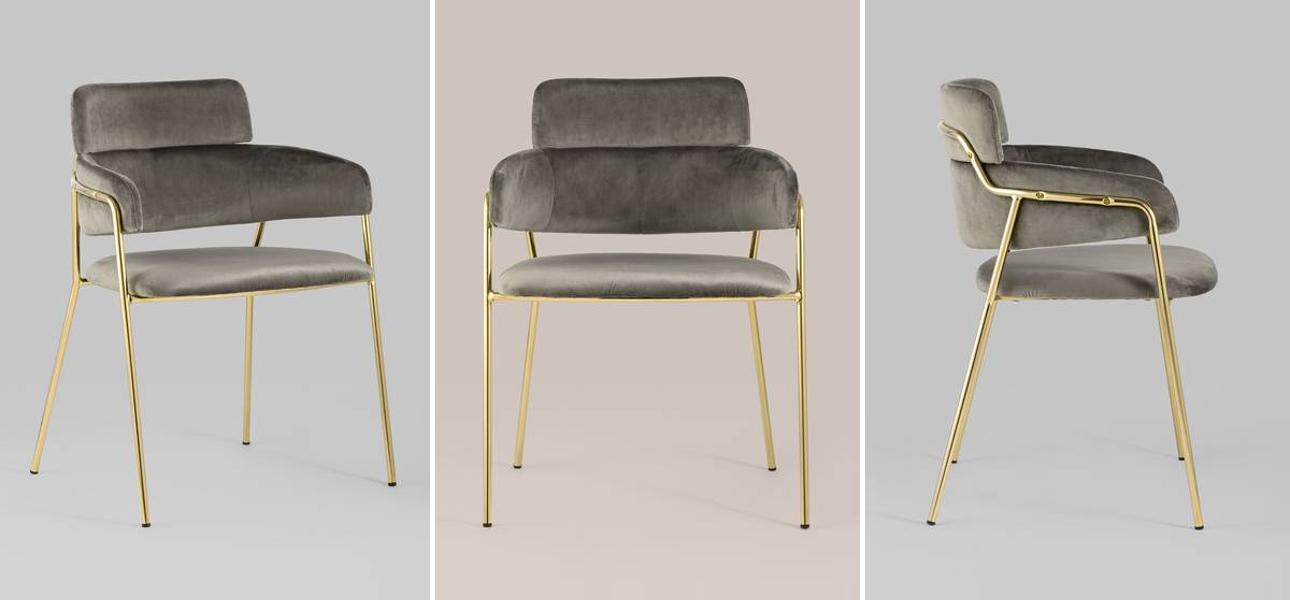 Polina chair Коричневый велюр - фото