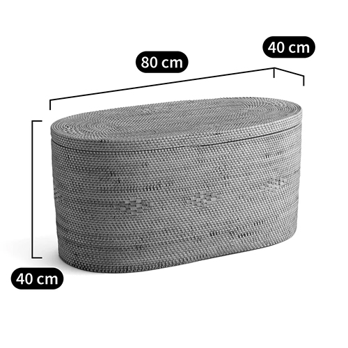 Плетеная овальная корзина с крышкой Shani Rattan Basket в Волгограде