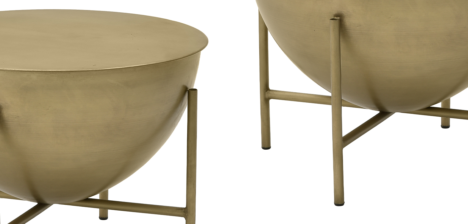 Круглый кофейный стол Big Modern Caldron Metal Coffee Table - фото