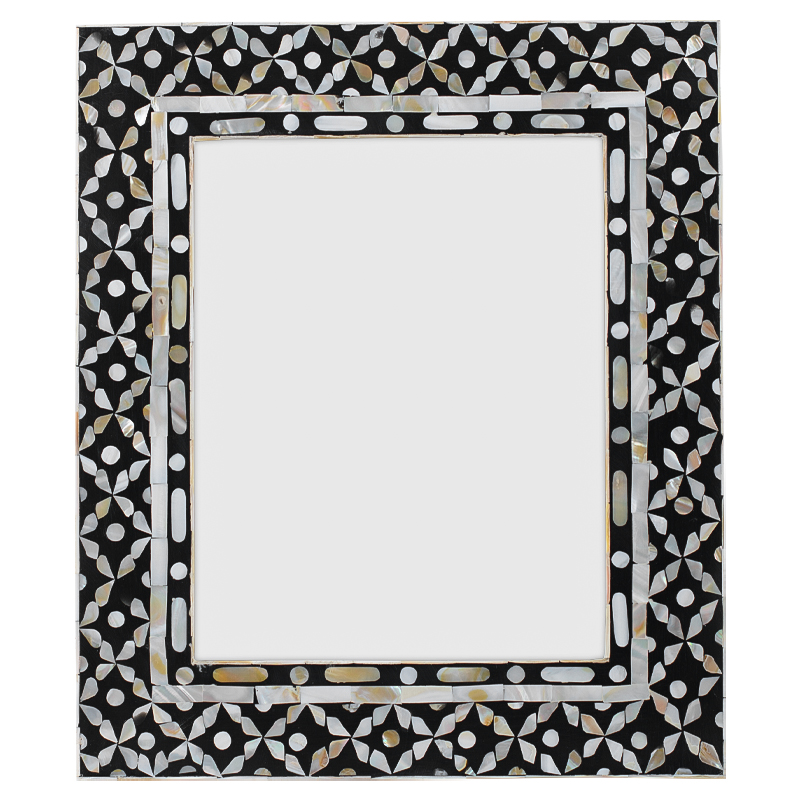 Рама для фото Bone Inlay Pearl Black L Черно-белый Перламутровый в Волгограде | Loft Concept 