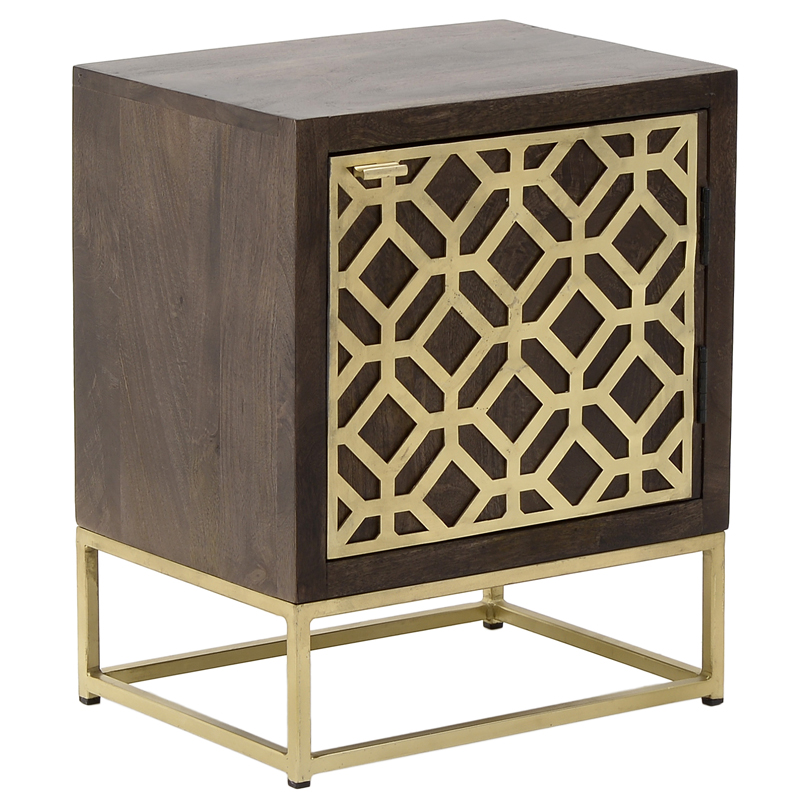 Тумба Iver Nightstand Золотой Коричневый Тумба Iver Nightstand Золотой Коричневый в Волгограде | Loft Concept