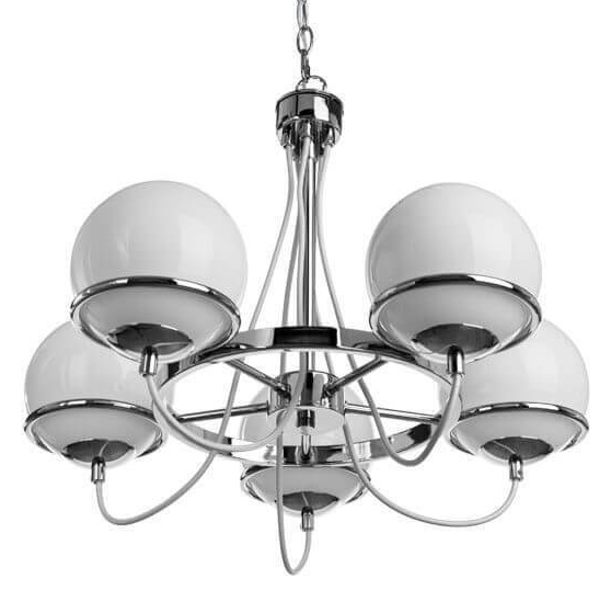 Люстра Melissa Chandelier Chromium 5 Хром Белый Люстра Melissa Chandelier Chromium 5 Хром Белый в Волгограде | Loft Concept