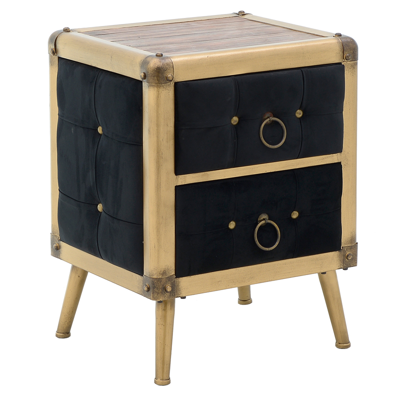 Тумба Jokum Nightstand Золотой Черный Тумба Jokum Nightstand Золотой Черный в Волгограде | Loft Concept