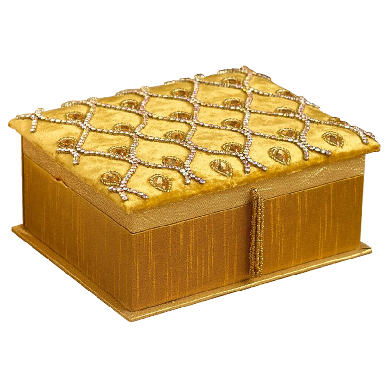 Шкатулка с вышивкой из бисера Felicia Beads Embroidery Box Золотой Шкатулка с вышивкой из бисера Felicia Beads Embroidery Box Золотой в Волгограде | Loft Concept