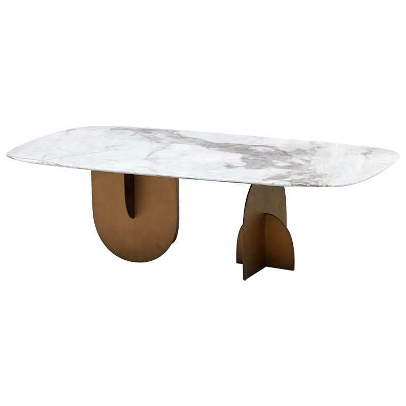Кофейный стол Aoife Marble Dining Table Латунь Белый Мрамор Bianco Серый Кофейный стол Aoife Marble Dining Table Латунь Белый Мрамор Bianco Серый в Волгограде | Loft Concept