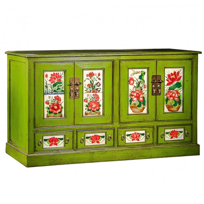 Китайский комод Rustic Cupboard Зеленый Зеленый Китайский комод Rustic Cupboard Зеленый Зеленый в Волгограде | Loft Concept