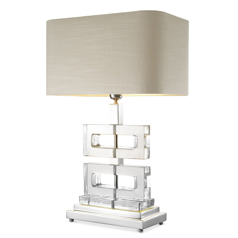 Настольная лампа Eichholtz Table Lamp Umbria Прозрачный Никель Бежево-серый Настольная лампа Eichholtz Table Lamp Umbria Прозрачный Никель Бежево-серый в Волгограде | Loft Concept
