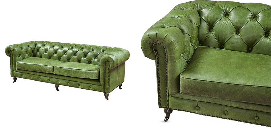 Диван Chesterfield leather Sofa green Диван Chesterfield leather Sofa green - Loft-Concept в Волгограде