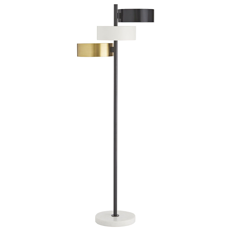 Торшер Arteriors HUTTON FLOOR LAMP Латунь Черный Белый Торшер Arteriors HUTTON FLOOR LAMP Латунь Черный Белый в Волгограде | Loft Concept