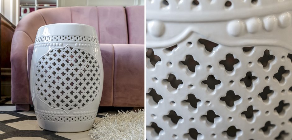 Керамический табурет Quatrefoil Garden Stool - White Керамический табурет Quatrefoil Garden Stool - White - Loft-Concept в Волгограде