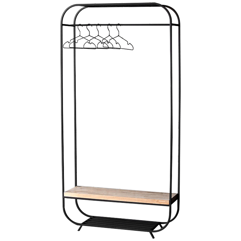 Рейл Tevin Industrial Metal Rust Clothes Rail Черный Светлый дуб Рейл Tevin Industrial Metal Rust Clothes Rail Черный Светлый дуб в Волгограде | Loft Concept