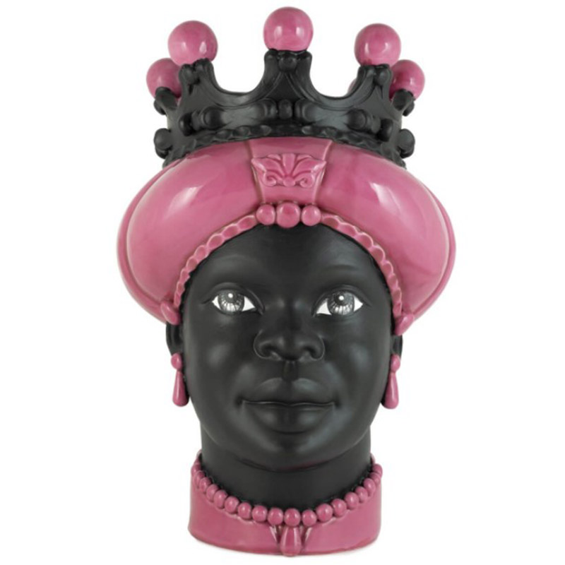 Ваза VASE MORO LADY CROWN DARK pink Черный Розовый Ваза VASE MORO LADY CROWN DARK pink Черный Розовый в Волгограде | Loft Concept