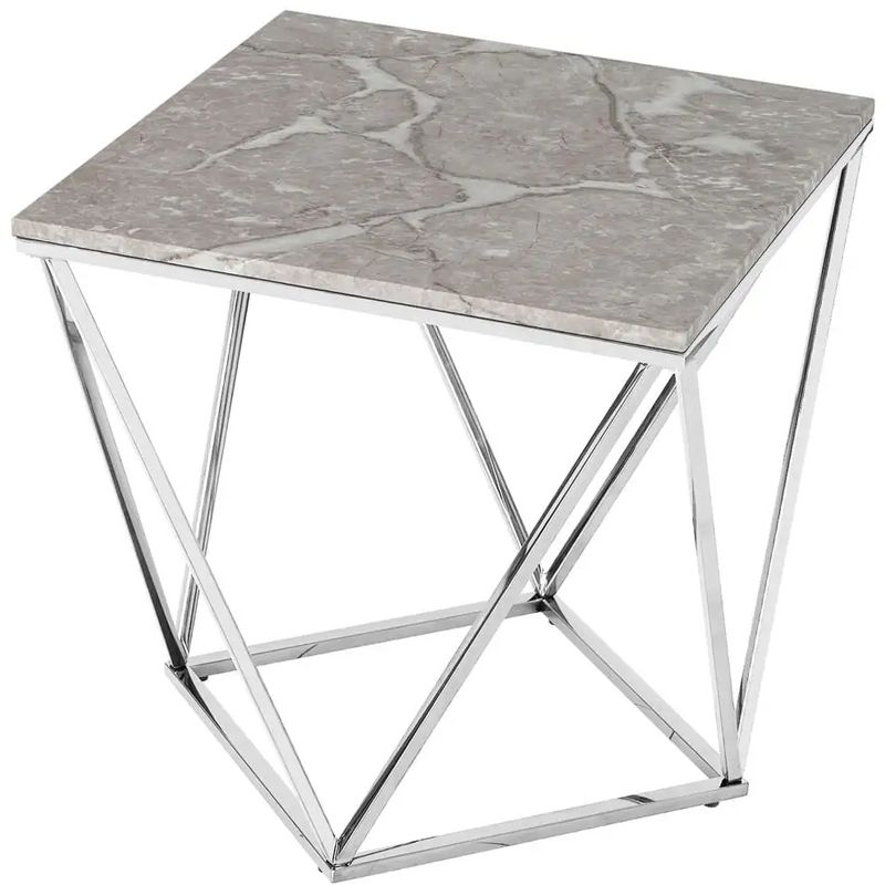 Приставной стол Kovaldzhi Collection Frame Geometry Silver Бежево-серый Белый Мрамор Bianco Серебряный Приставной стол Kovaldzhi Collection Frame Geometry Silver Бежево-серый Белый Мрамор Bianco Серебряный в Волгограде | Loft Concept