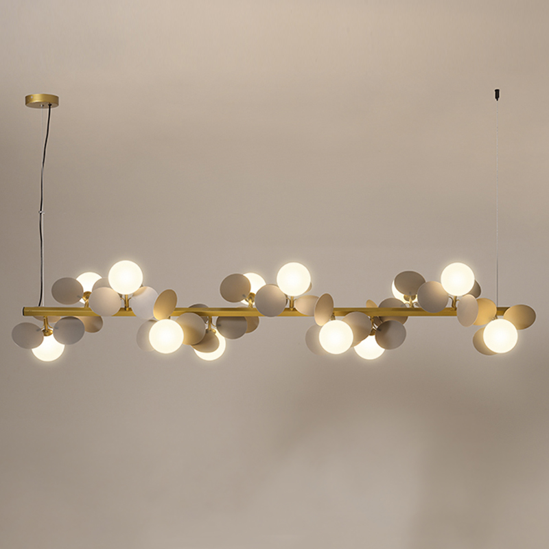 Люстра MATISSE Chandelier Line Золотой Белый Светло-серый Люстра MATISSE Chandelier Line Золотой Белый Светло-серый в Волгограде | Loft Concept