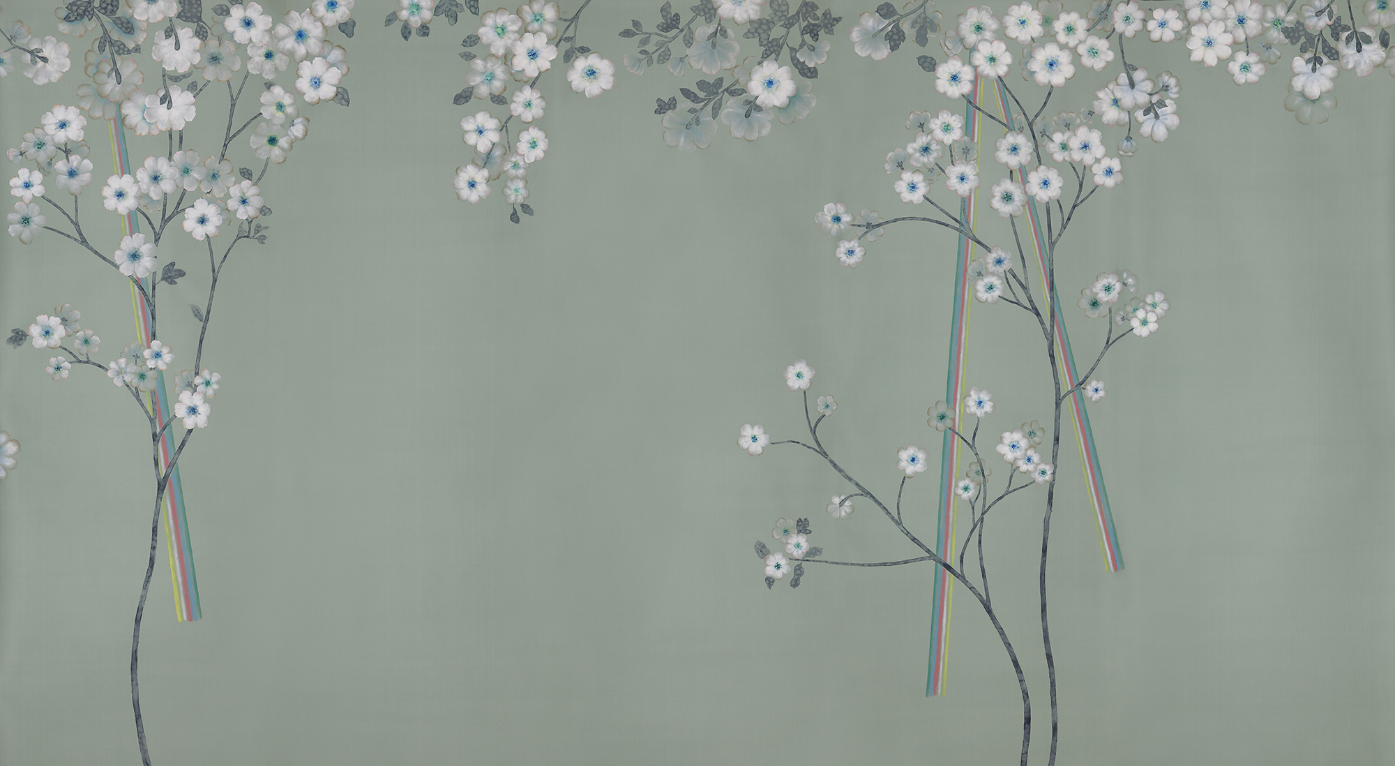 Обои ручная роспись Anemones in Light Daybreak on Blue Grey dyed silk Обои ручная роспись Anemones in Light Daybreak on Blue Grey dyed silk - постер Loft-Concept в Волгограде