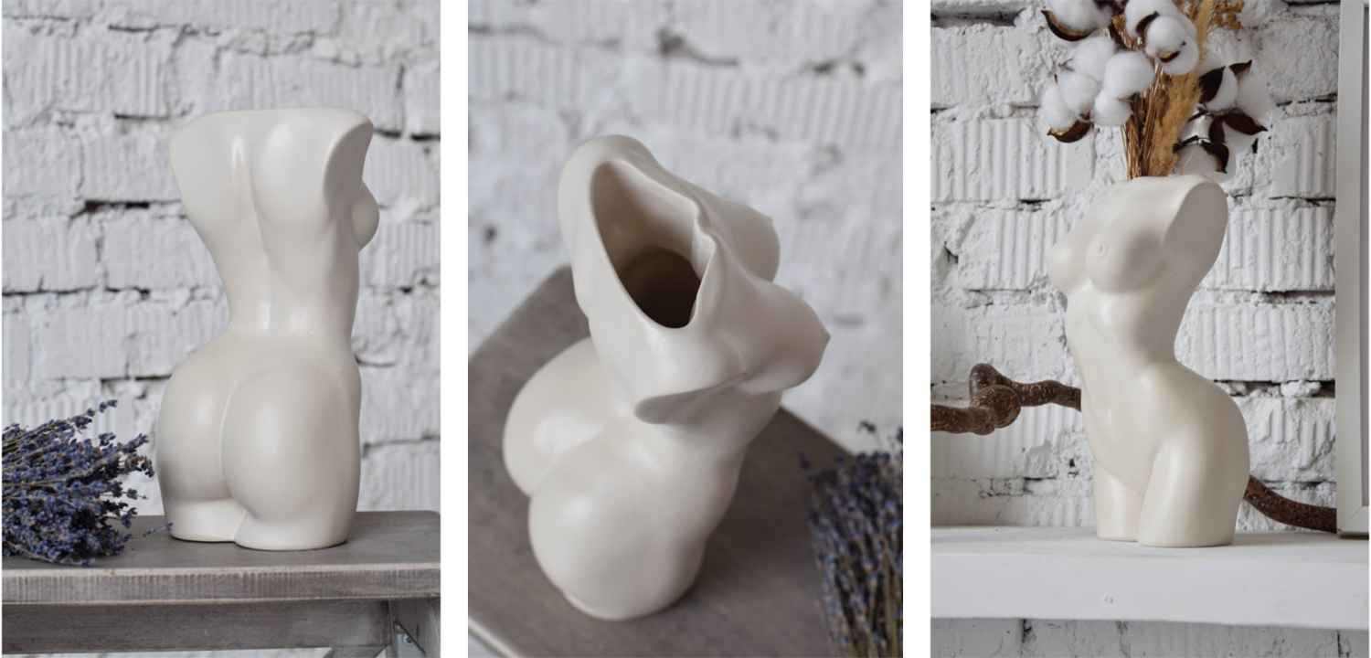 Ваза Vase Female Torso white - фото