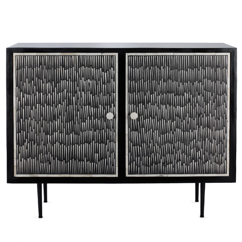 Буфет инкрустированный Inlaid Bone Black and white Белый Черный Буфет инкрустированный Inlaid Bone Black and white Белый Черный в Волгограде | Loft Concept