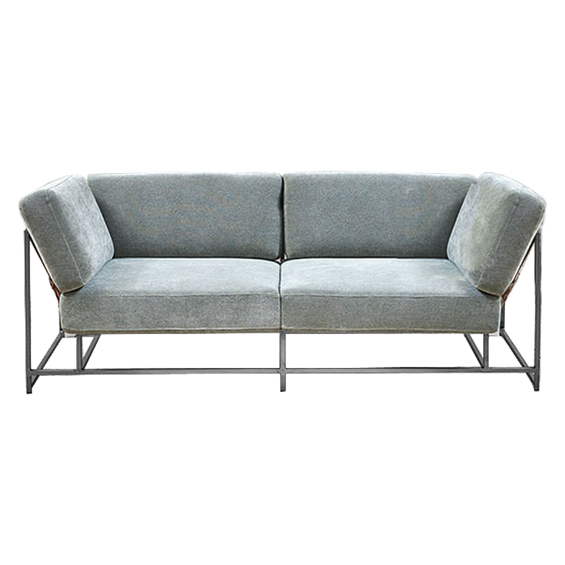 Двухместный диван Two Seat Sofa серо-голубой велюр Серо-голубой Серый Двухместный диван Two Seat Sofa серо-голубой велюр Серо-голубой Серый в Волгограде | Loft Concept