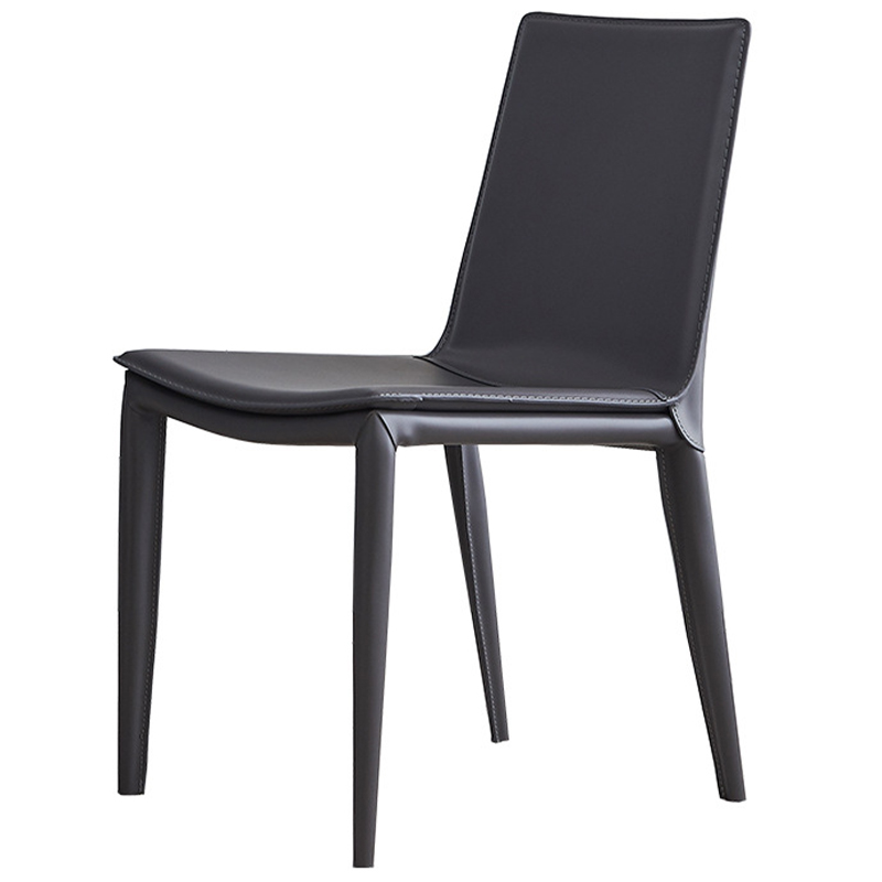 Стул с кожаной обивкой Elbert Chair Grey Серый Серый Стул с кожаной обивкой Elbert Chair Grey Серый Серый в Волгограде | Loft Concept