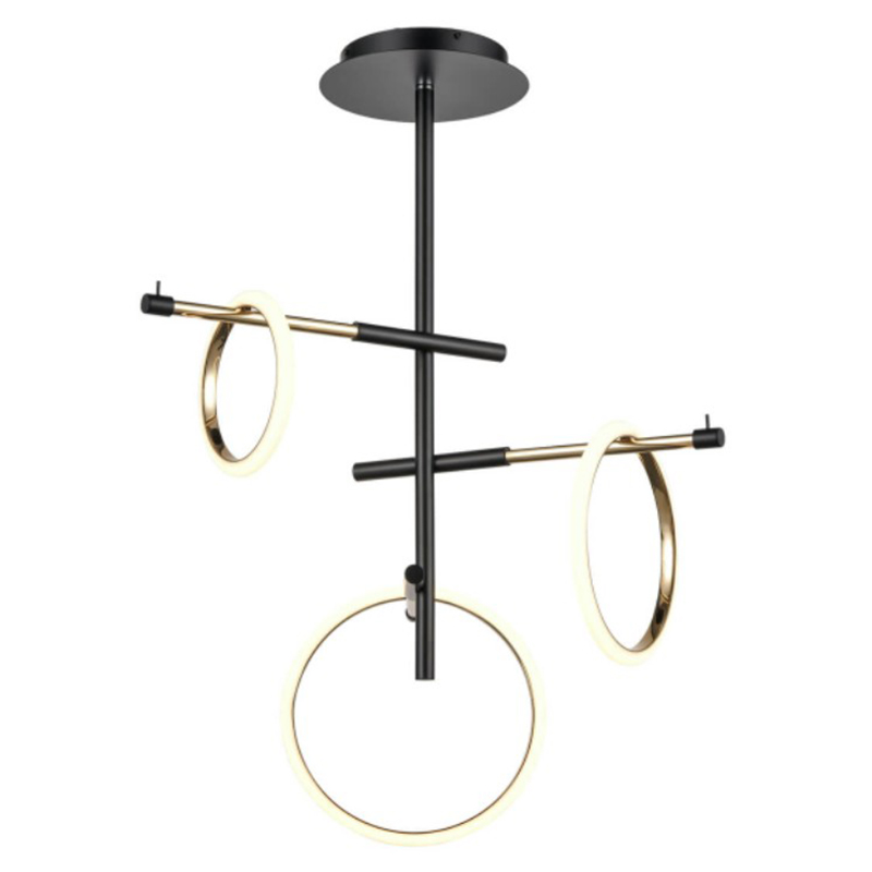 Люстра Jessenia Rings Chandelier 3 Черный Золотой Люстра Jessenia Rings Chandelier 3 Черный Золотой в Волгограде | Loft Concept