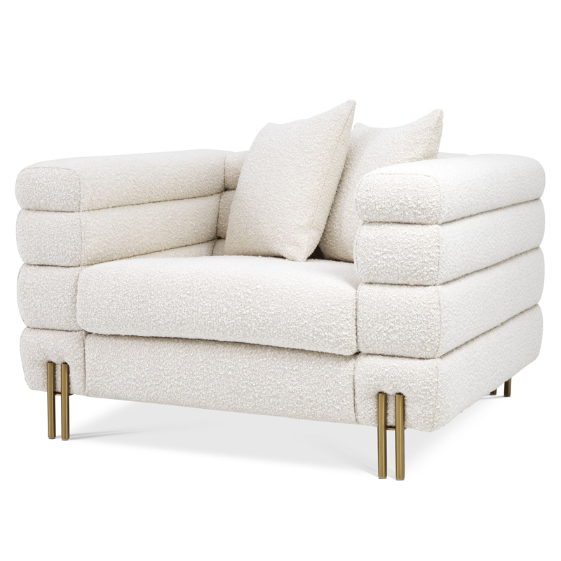 Кресло Eichholtz Chair York Boucle cream Кремовый Латунь Кресло Eichholtz Chair York Boucle cream Кремовый Латунь в Волгограде | Loft Concept