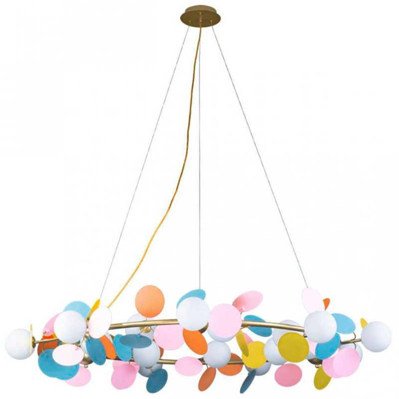Люстра MATISSE Chandelier circle multicolor диаметр 130 Мульти Золотой Люстра MATISSE Chandelier circle multicolor диаметр 130 Мульти Золотой в Волгограде | Loft Concept