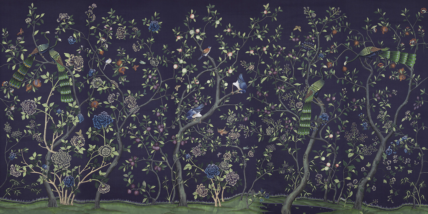 Обои ручная роспись St Laurent Empire Blue - фото