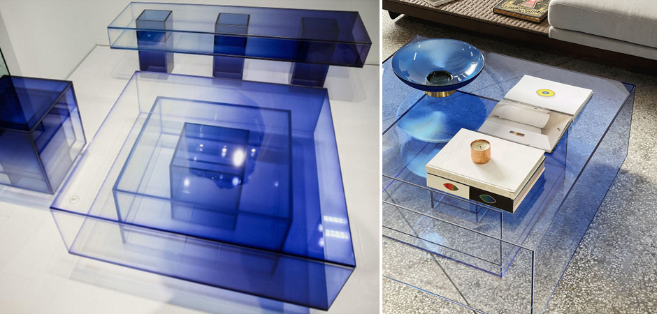 Кофейный Стол Null Blue Glass Clear Transition Color Coffee Table by Studio Buzao Customizable Кофейный Стол Null Blue Glass Clear Transition Color Coffee Table by Studio Buzao Customizable - Loft-Concept в Волгограде