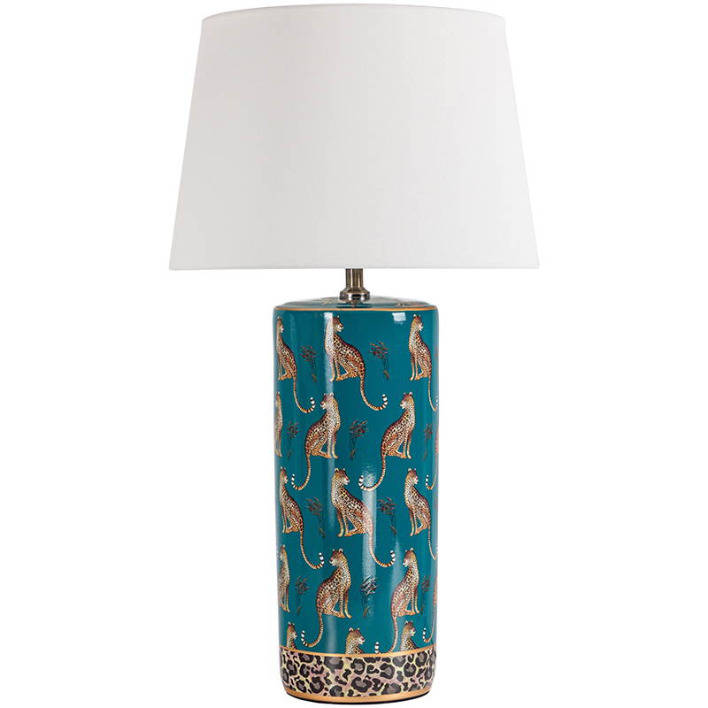 Настольная лампа с абажуром Leopard Lampshade Emerald Изумрудный Белый Коричневый Настольная лампа с абажуром Leopard Lampshade Emerald Изумрудный Белый Коричневый в Волгограде | Loft Concept