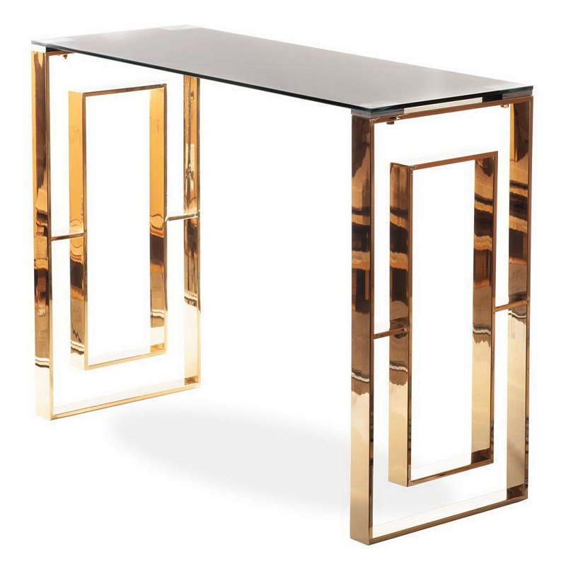 Консоль Milan II Console Золотой Прозрачное Стекло Консоль Milan II Console Золотой Прозрачное Стекло в Волгограде | Loft Concept