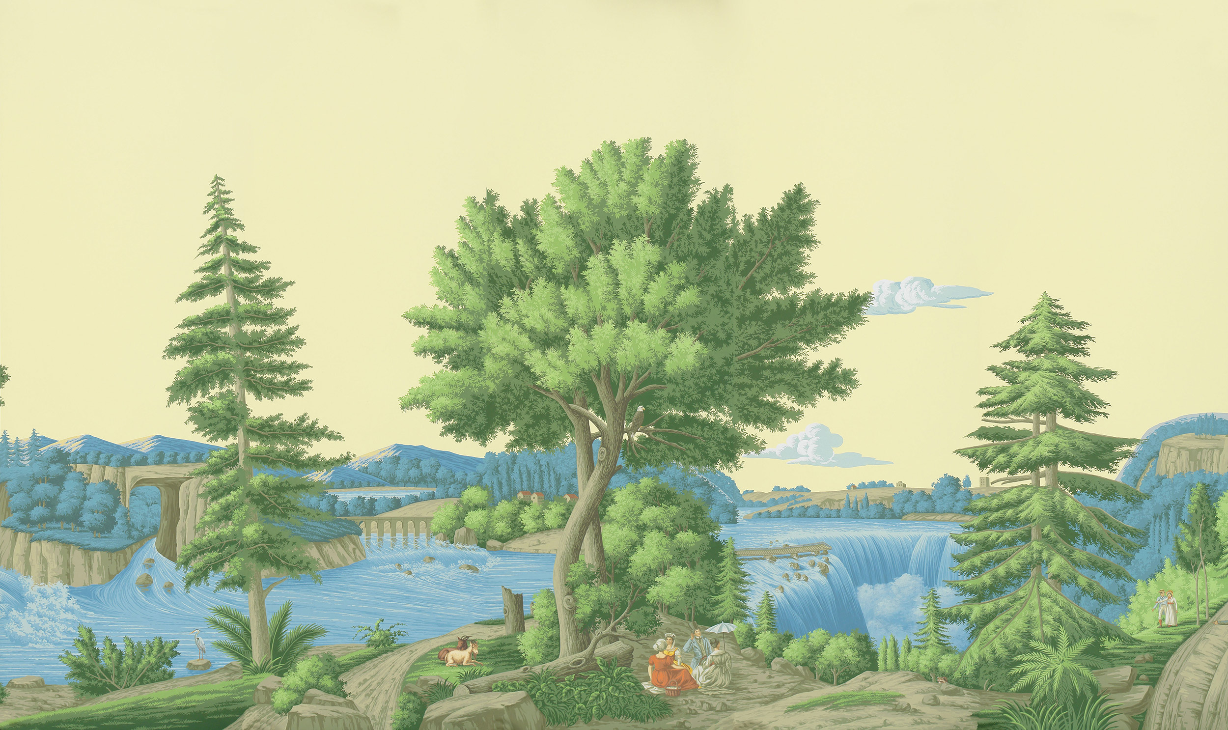 Обои ручная роспись North American River Views Dufour on scenic paper Обои ручная роспись North American River Views Dufour on scenic paper - постер Loft-Concept в Волгограде