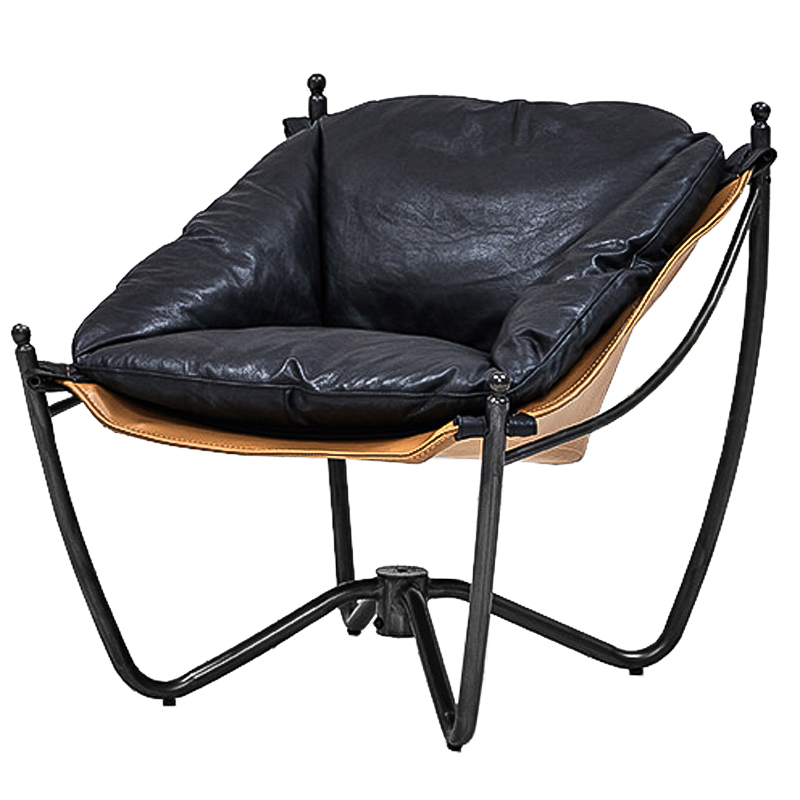 Кресло Tech Loft Armchair Черный Коричневый Кресло Tech Loft Armchair Черный Коричневый в Волгограде | Loft Concept