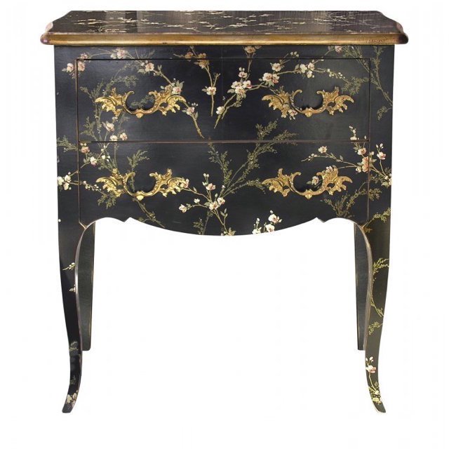 Комод L.XV CHEST OF DRAWERS Black fleurettes Бронза Черный в Волгограде | Loft Concept 