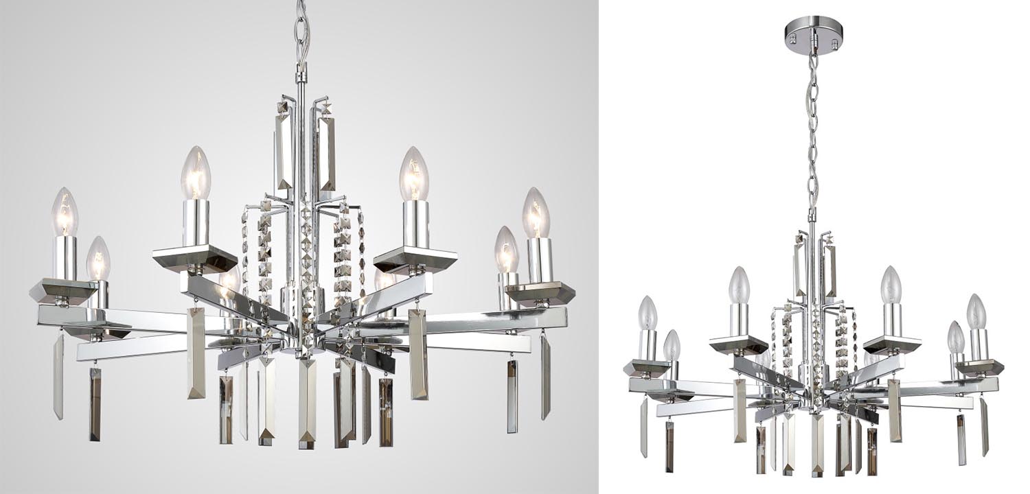 Люстра Vivien Crystal Chrome Chandelier 8 - фото