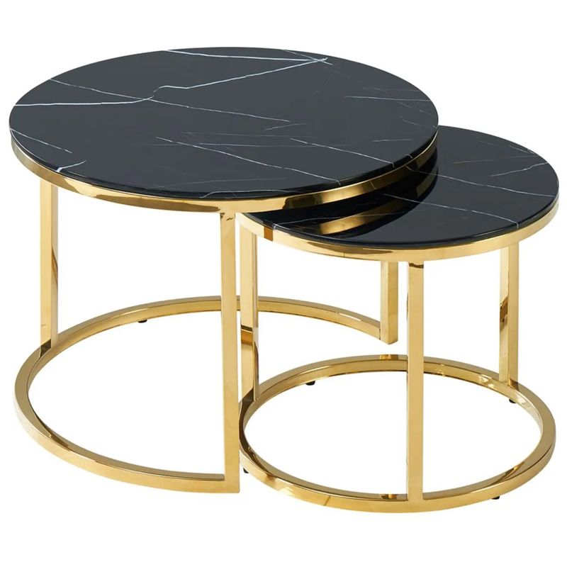 Столик кофейный Priestley Collection Duo столешница черный мрамор Черный Мрамор Nero Глянцевое золото Столик кофейный Priestley Collection Duo столешница черный мрамор Черный Мрамор Nero Глянцевое золото в Волгограде | Loft Concept