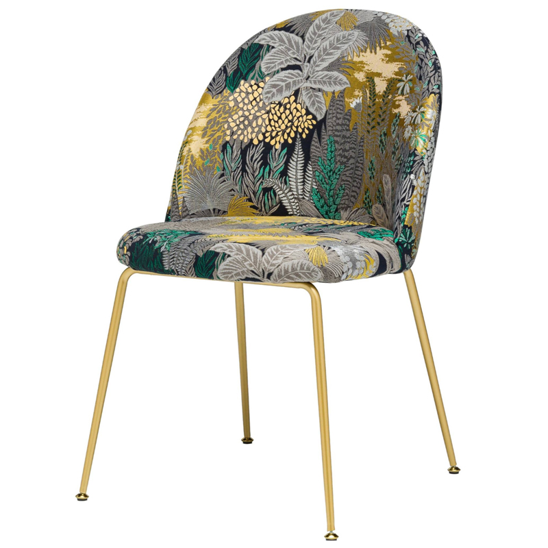 Jungle chair Стул обивка Джунгли жакард Изумрудный Бежевый Золотой Jungle chair Стул обивка Джунгли жакард Изумрудный Бежевый Золотой в Волгограде | Loft Concept