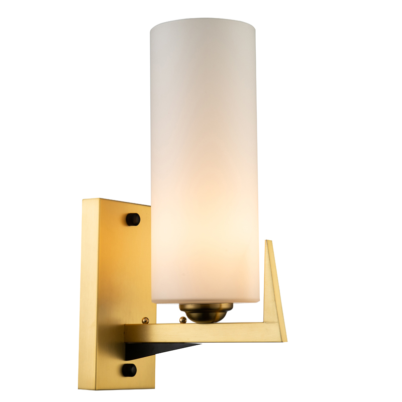 Бра Benoit Sconce Латунь Белое матовое стекло Черный Бра Benoit Sconce Латунь Белое матовое стекло Черный в Волгограде | Loft Concept