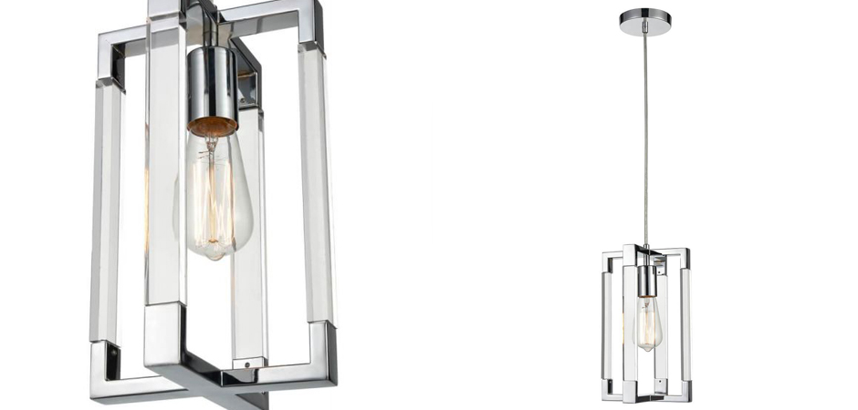 Подвесной светильник Transparent Strips Chromium Frame One Подвесной светильник Transparent Strips Chromium Frame One - Loft-Concept в Волгограде