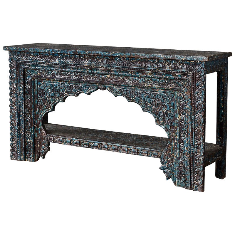 Консоль Rajni Console Коричневый винтаж Бирюзовый Консоль Rajni Console Коричневый винтаж Бирюзовый в Волгограде | Loft Concept