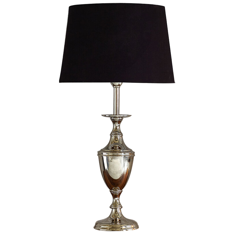 Настольная лампа с абажуром Blake Lampshade Table Lamp Хром Черный Настольная лампа с абажуром Blake Lampshade Table Lamp Хром Черный в Волгограде | Loft Concept