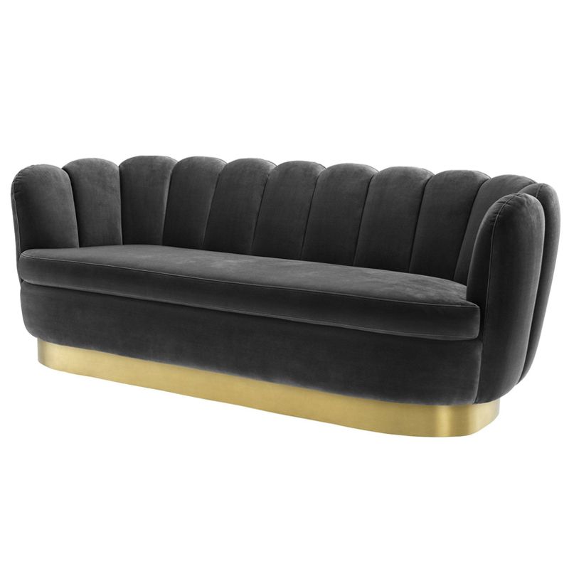 Диван Eichholtz Sofa Mirage dark grey Серый Латунь Диван Eichholtz Sofa Mirage dark grey Серый Латунь в Волгограде | Loft Concept