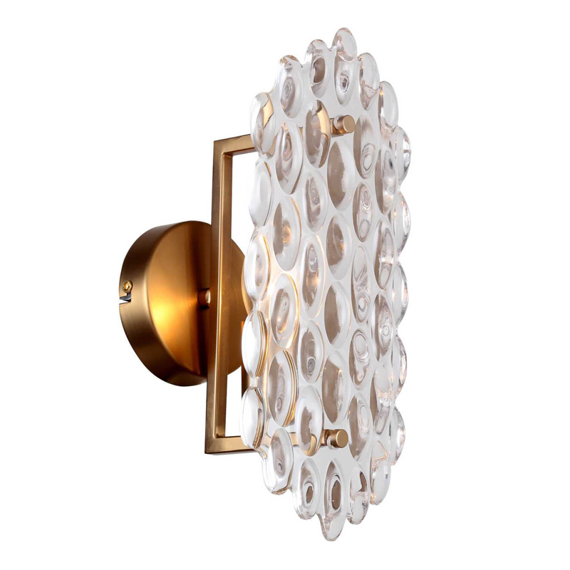 Бра Textured Glass Chandelier sconce oval Глянцевое золото Прозрачное Стекло в Волгограде | Loft Concept 