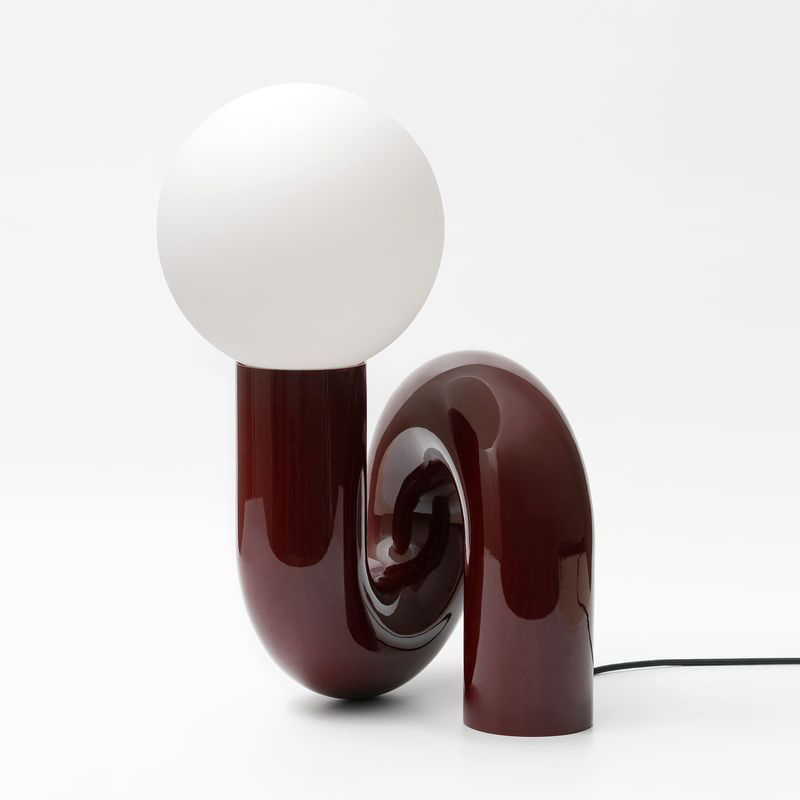 Настольная лампа Maroon Spiral Бургундский красный Белый Настольная лампа Maroon Spiral Бургундский красный Белый в Волгограде | Loft Concept