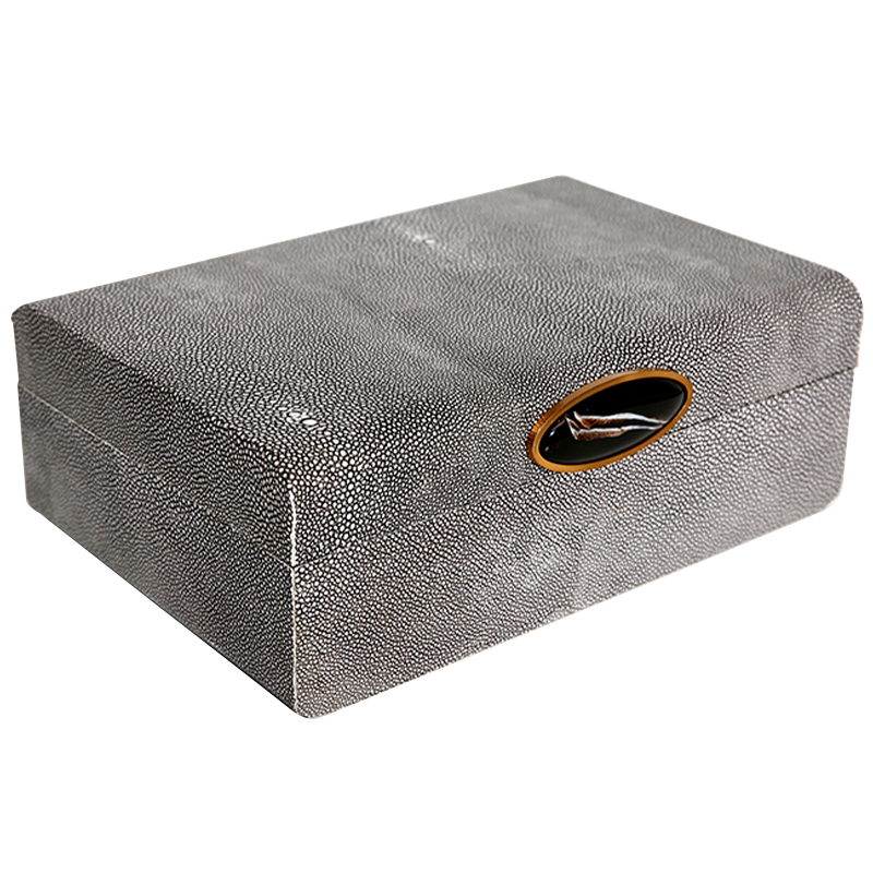 Шкатулка Stingray Box Серый Коричневый Латунь Шкатулка Stingray Box Серый Коричневый Латунь в Волгограде | Loft Concept