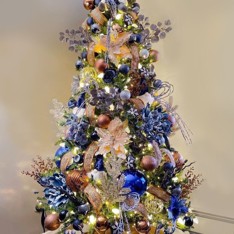 Дизайнерская Ель Синие Цветы Christmas tree Blue flowers Синий Золотой Серебряный Дизайнерская Ель Синие Цветы Christmas tree Blue flowers Синий Золотой Серебряный в Волгограде | Loft Concept