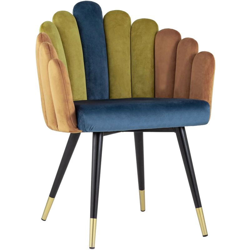 Стул Camellia Chair Синий и Карамельный Велюр Синий Карамель Черный Оливковый Стул Camellia Chair Синий и Карамельный Велюр Синий Карамель Черный Оливковый в Волгограде | Loft Concept
