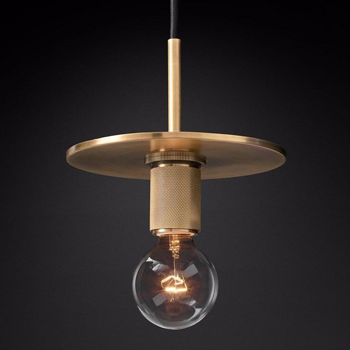 Подвесной светильник RH Utilitaire Disk Shade Pendant Brass Латунь Прозрачное Стекло Подвесной светильник RH Utilitaire Disk Shade Pendant Brass Латунь Прозрачное Стекло в Волгограде | Loft Concept