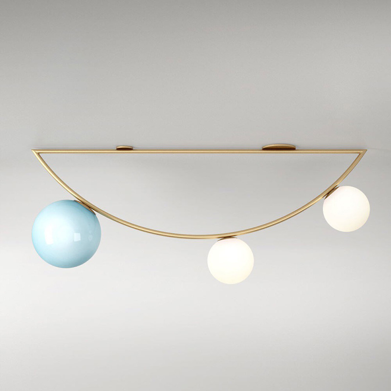 Потолочный светильник Atelier Areti Girlande Ceiling Crescent Blue Латунь Белый Голубой в Волгограде | Loft Concept 