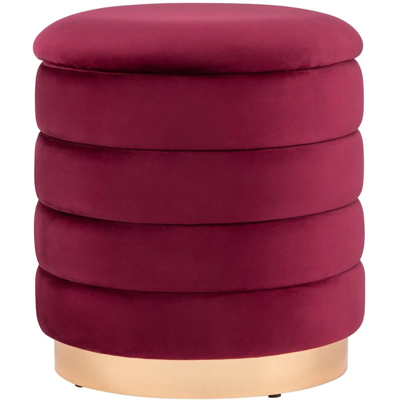 Пуф с ящиком Charlotte винный Glossy Velor Бургундский красный Пуф с ящиком Charlotte винный Glossy Velor Бургундский красный в Волгограде | Loft Concept